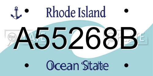 A55268B Rhode Island License Plate