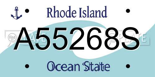 A55268S Rhode Island License Plate