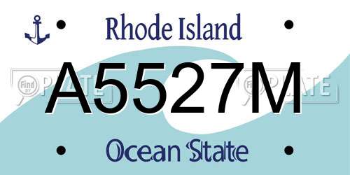 A5527M Rhode Island License Plate