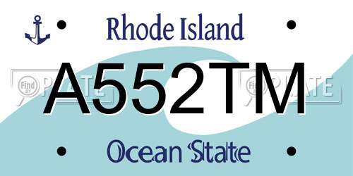 A552TM Rhode Island License Plate
