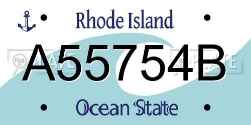 A55754B Rhode Island License Plate