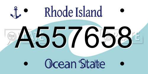 A557658 Rhode Island License Plate