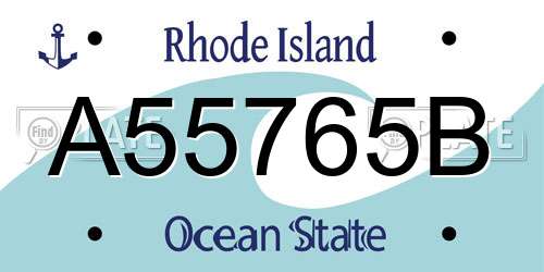 A55765B Rhode Island License Plate