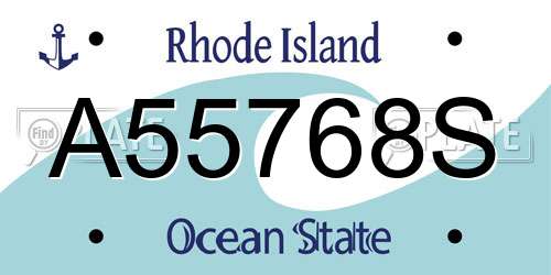 A55768S Rhode Island License Plate