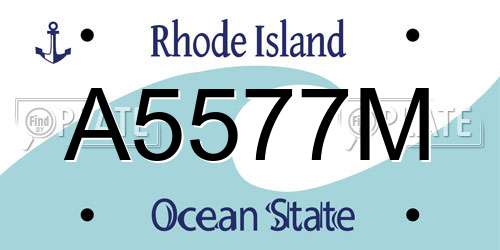A5577M Rhode Island License Plate