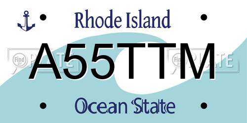 A55TTM Rhode Island License Plate
