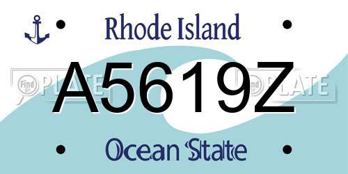 A5619Z Rhode Island License Plate