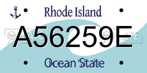 A56259E Rhode Island License Plate