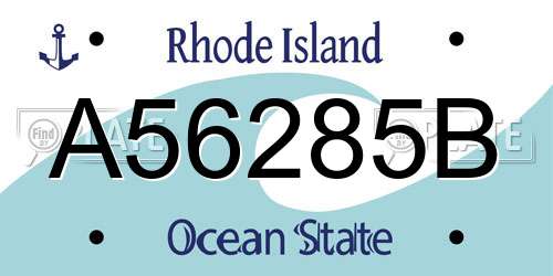 A56285B Rhode Island License Plate