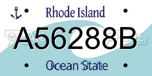 A56288B Rhode Island License Plate