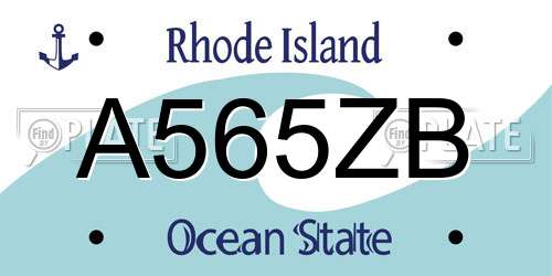 A565ZB Rhode Island License Plate