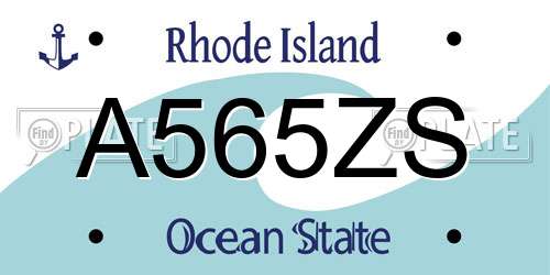 A565ZS Rhode Island License Plate