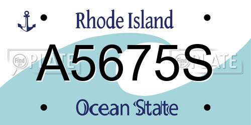 A5675S Rhode Island License Plate