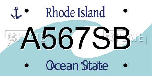 A567SB Rhode Island License Plate