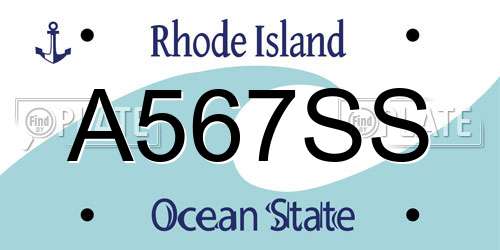 A567SS Rhode Island License Plate