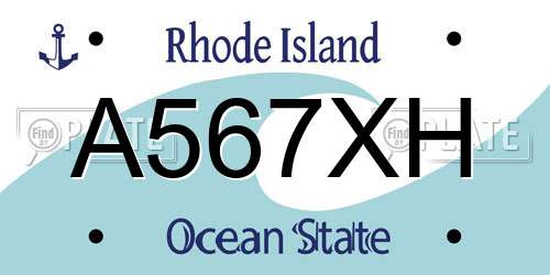 A567XH Rhode Island License Plate