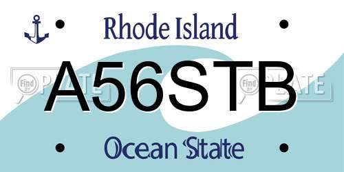 A56STB Rhode Island License Plate