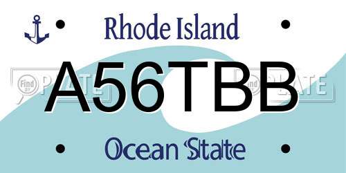 A56TBB Rhode Island License Plate