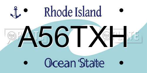 A56TXH Rhode Island License Plate