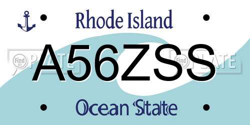 A56ZSS Rhode Island License Plate