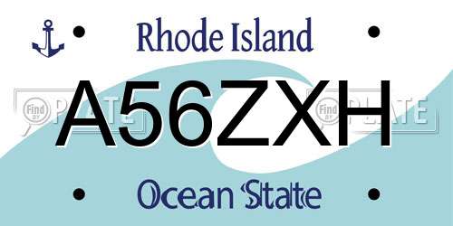 A56ZXH Rhode Island License Plate