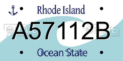 A57112B Rhode Island License Plate