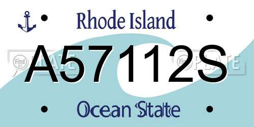 A57112S Rhode Island License Plate