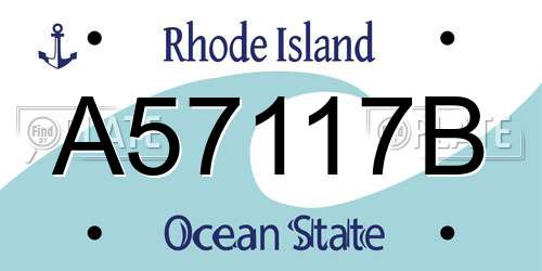 A57117B Rhode Island License Plate