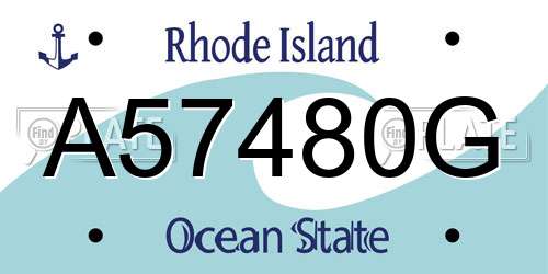 A57480G Rhode Island License Plate