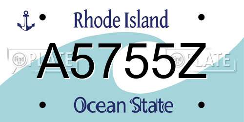 A5755Z Rhode Island License Plate