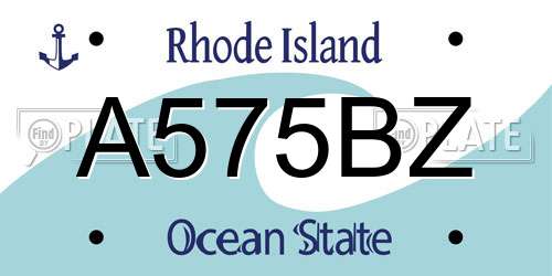 A575BZ Rhode Island License Plate