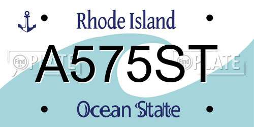 A575ST Rhode Island License Plate