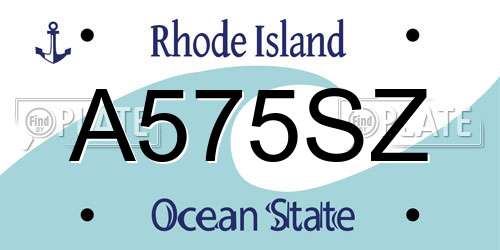 A575SZ Rhode Island License Plate