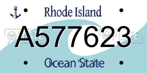 A577623 Rhode Island License Plate