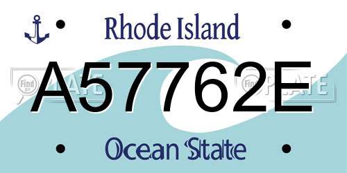 A57762E Rhode Island License Plate