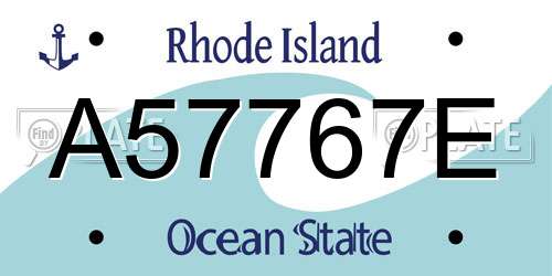 A57767E Rhode Island License Plate
