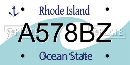 A578BZ Rhode Island License Plate