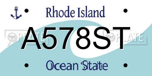 A578ST Rhode Island License Plate