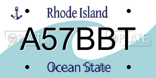 A57BBT Rhode Island License Plate