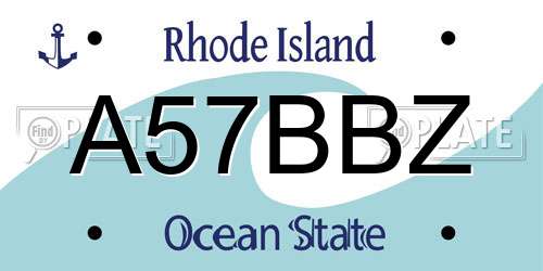 A57BBZ Rhode Island License Plate