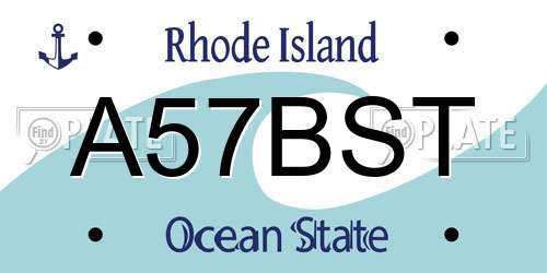 A57BST Rhode Island License Plate