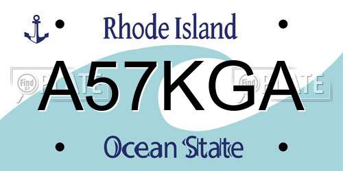A57KGA Rhode Island License Plate