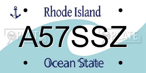 A57SSZ Rhode Island License Plate