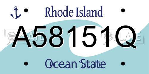 A58151Q Rhode Island License Plate