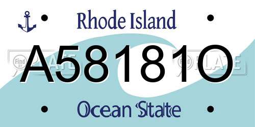 A58181O Rhode Island License Plate
