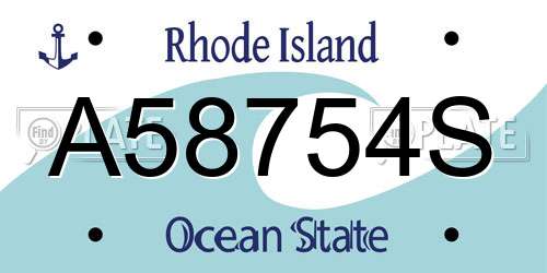 A58754S Rhode Island License Plate