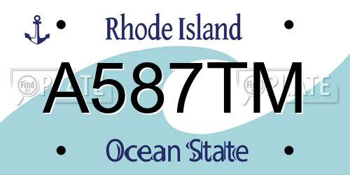 A587TM Rhode Island License Plate