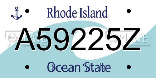 A59225Z Rhode Island License Plate