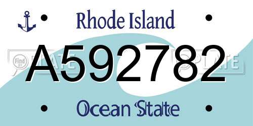 A592782 Rhode Island License Plate