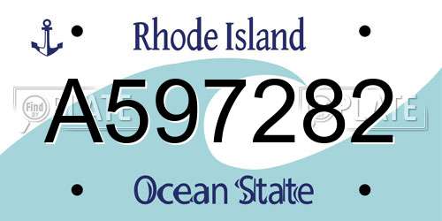 A597282 Rhode Island License Plate